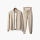 Men's Fine-Knit Zip Cardigan and Trousers Set