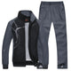Men's two-piece colour-block tracksuit with zip jacket and trousers
