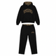 Women's leopard print hoodie and jogger set with hood and matching trousers
