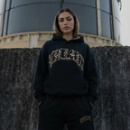 Women's leopard print hoodie and jogger set with hood and matching trousers