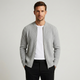 Men's ribbed knit cardigan with full front zipper