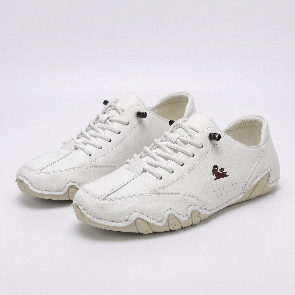 Women's casual lace-up sneakers with rounded toes