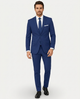 Men's slim fit two-button suit with notched lapels and matching trousers