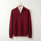 Men's quarter-zip sweater with ribbed stand collar