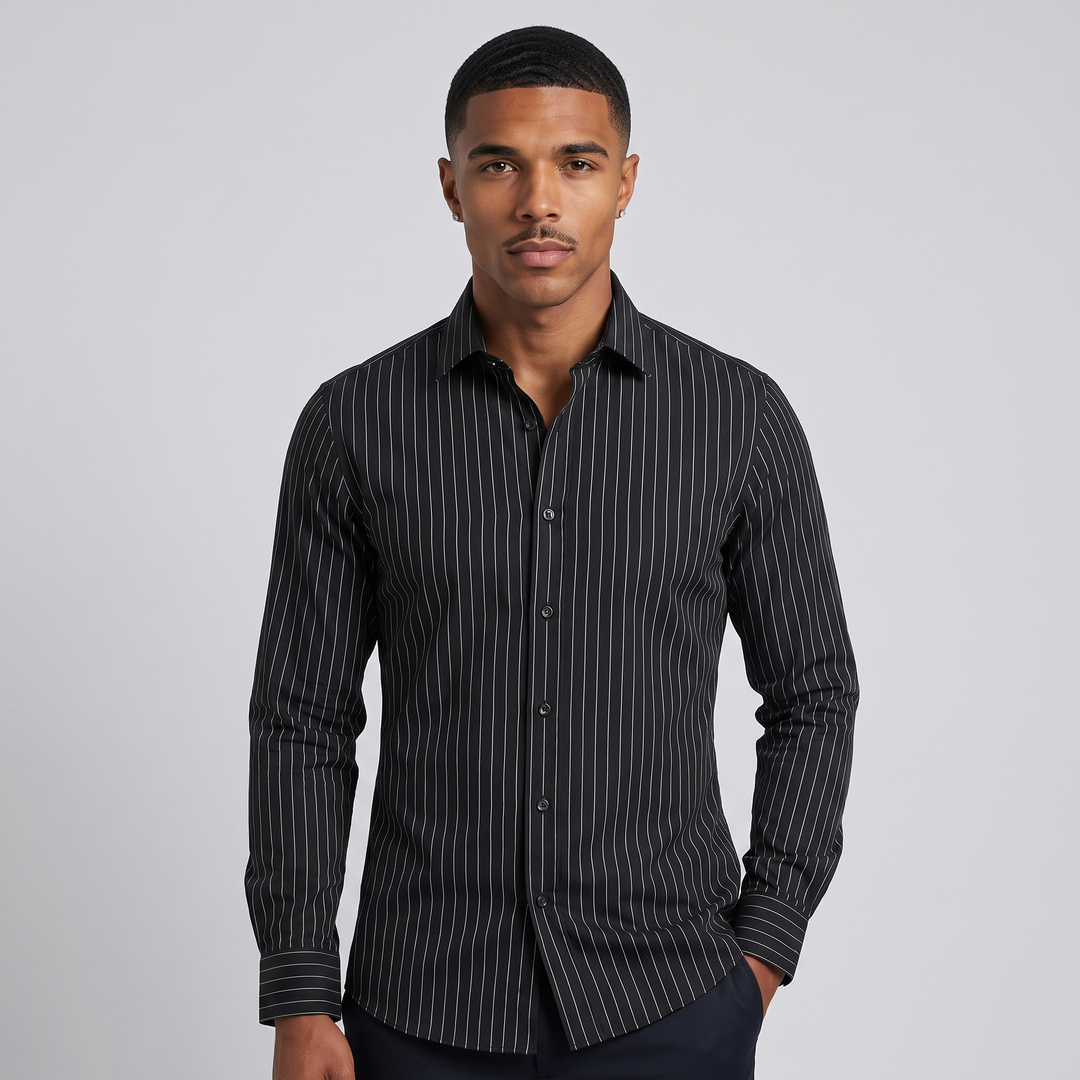 Men's Slim Fit Pinstripe Shirt