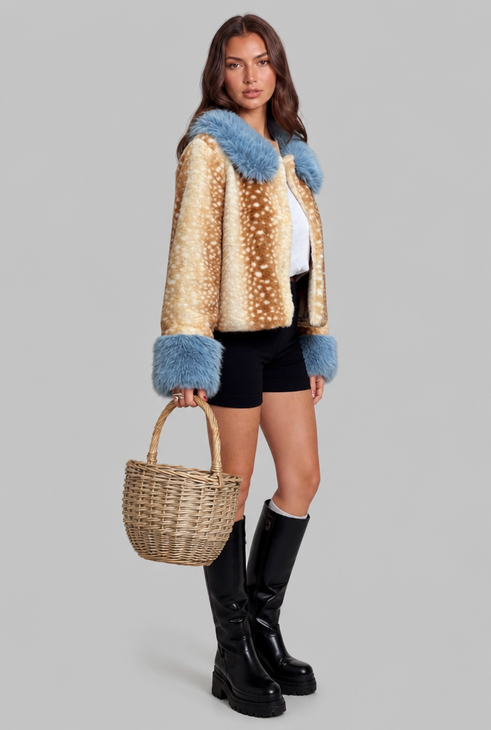 Women's Cropped Faux Fur Jacket