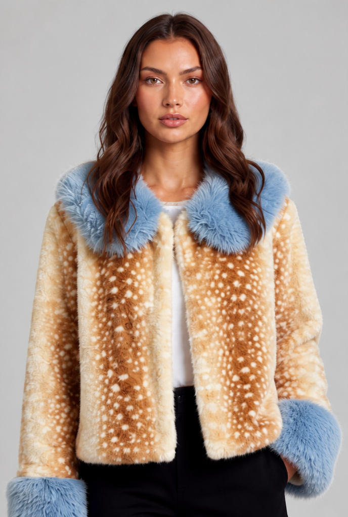 Women's Cropped Faux Fur Jacket