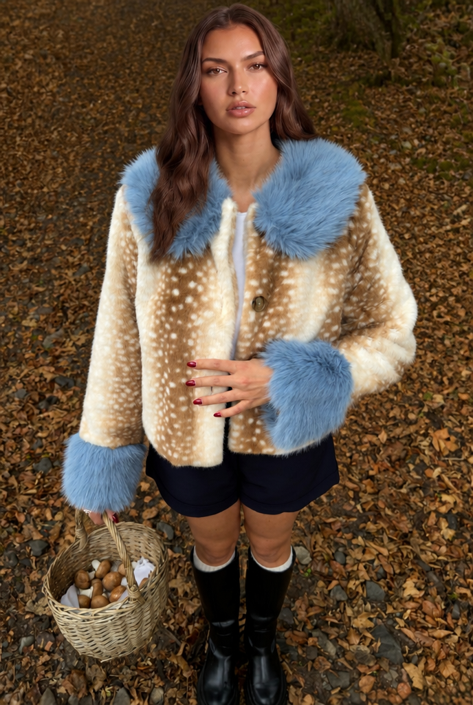 Women's Cropped Faux Fur Jacket