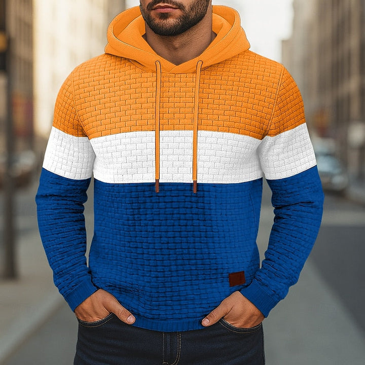 Men's Colour Block Waffle Hoodie