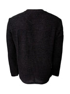 Men's ribbed crew neck jumper with long sleeves and textured knit finish