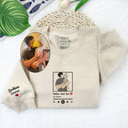 Cream women's sweatshirt with family graphic artwork