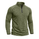 Men's long-sleeve quarter-zip sweatshirt with mock neck and washed texture