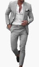 Men's slim fit suit set with notched-lapel blazer and tapered trousers