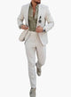 Men's slim fit suit set with notched-lapel blazer and tapered trousers