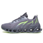 Men's lace-up running trainers with sculpted soles
