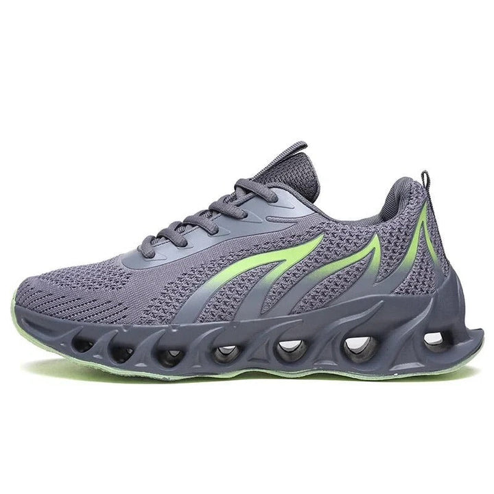 Men's lace-up running trainers with sculpted soles