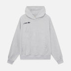 Oversized pullover hoodie with hood, long sleeves and contrasting text graphic on the back