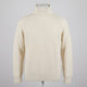 Men's beige ribbed turtleneck sweater with long sleeves