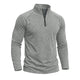 Men's long-sleeve quarter-zip sweatshirt with mock neck and washed texture