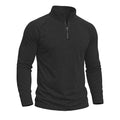 Men's long-sleeve quarter-zip sweatshirt with mock neck and washed texture