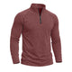 Men's long-sleeve quarter-zip sweatshirt with mock neck and washed texture
