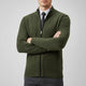 Men's textured knit cardigan with mock neck and full zip fastening