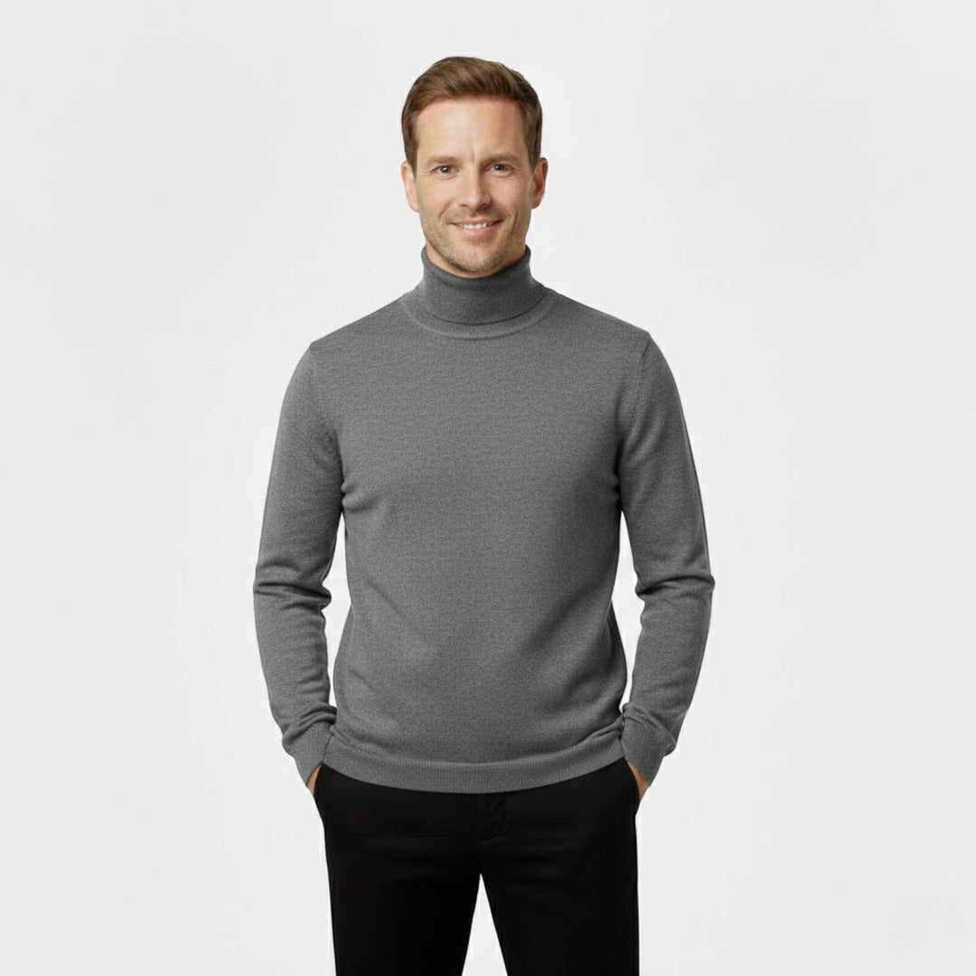 Men's slim-fit turtleneck sweater three-piece set