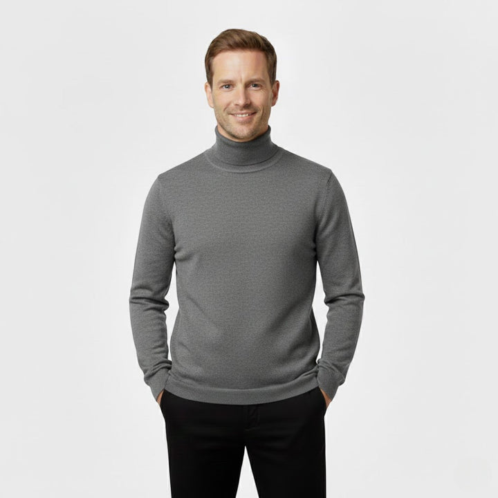 Men's slim-fit turtleneck sweater three-piece set