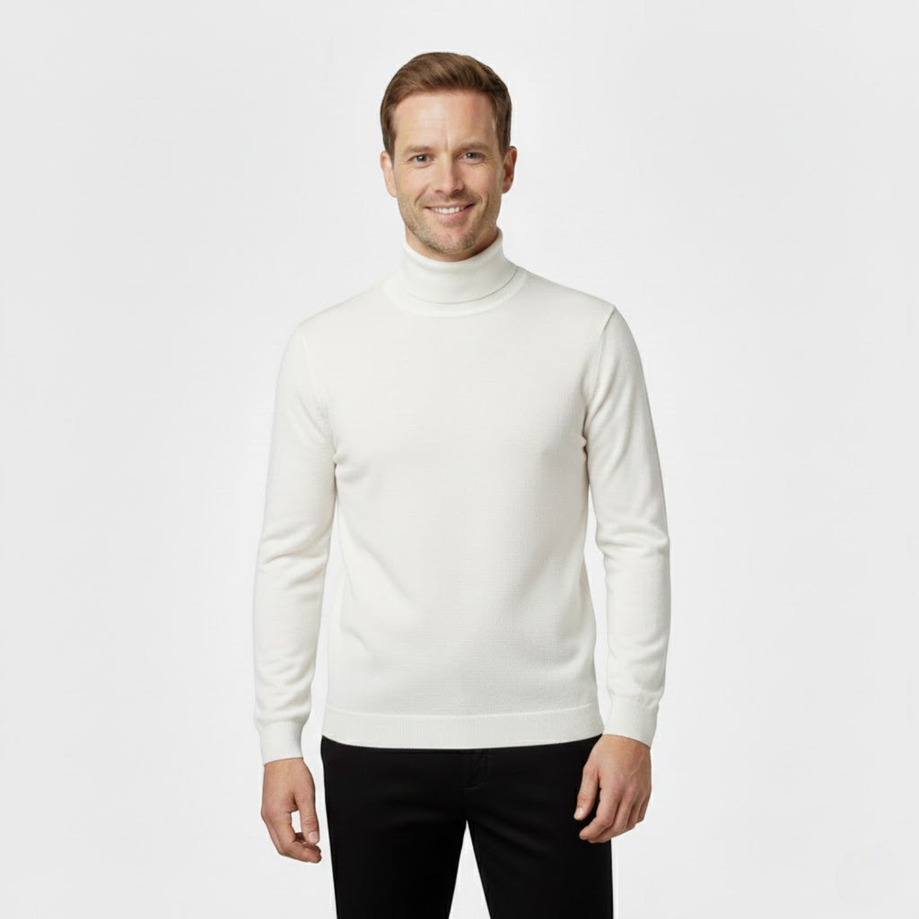 Men's slim-fit turtleneck sweater three-piece set