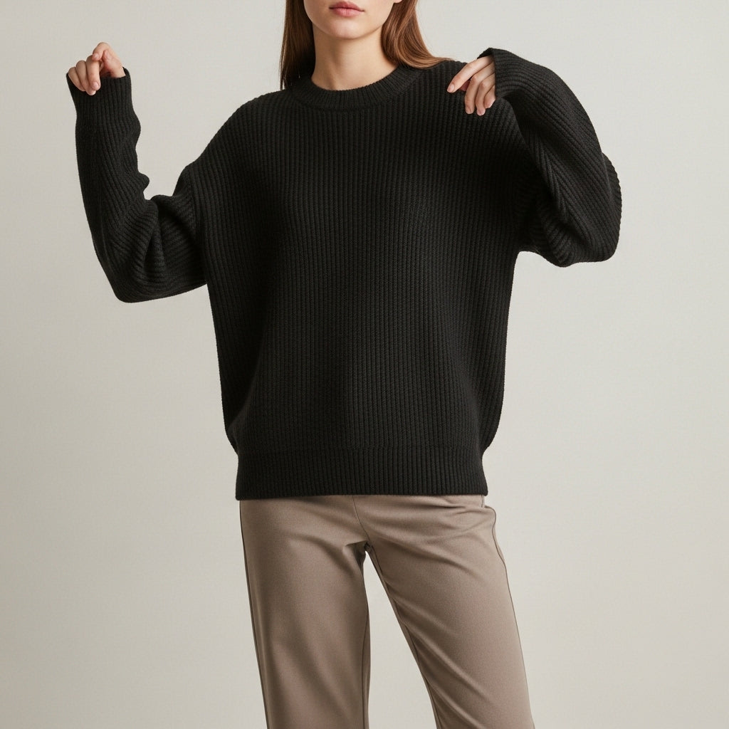 Women's Fair Isle crew neck sweater with long sleeves