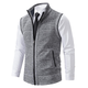 Men's knitted zip-front vest with high collar and pockets