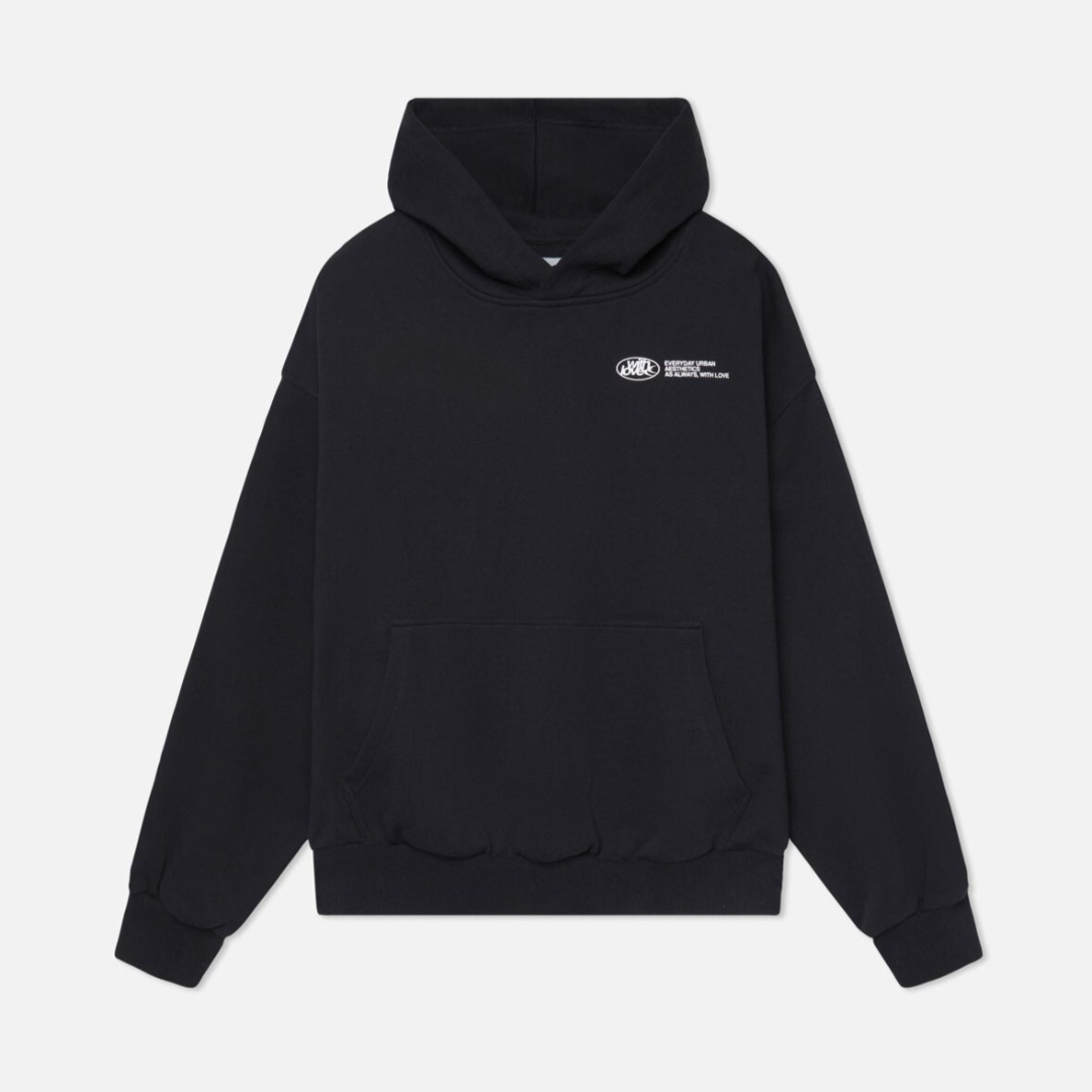 Cropped hooded sweatshirt with large Withlove back lettering