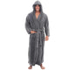 Men's Hooded Plush Fleece Bathrobe