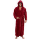 Men's Hooded Plush Fleece Bathrobe