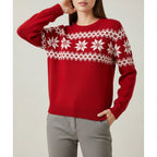 Women's Fair Isle crew neck sweater with long sleeves