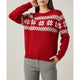 Women's Fair Isle crew neck sweater with long sleeves