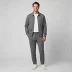 Men's matching jacket and trouser set with zip jacket and drawstring trousers