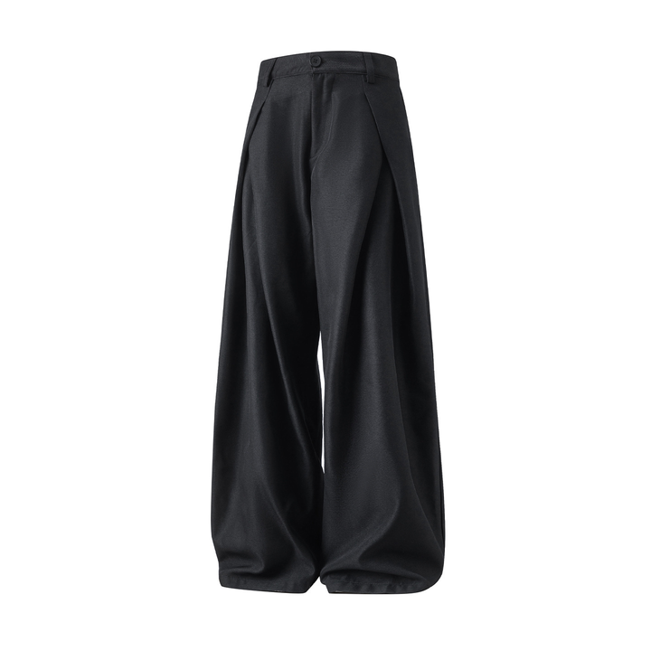 Men's High Waist Pleated Wide Leg Trousers