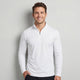 Men's plain quarter-zip sweatshirt with mock neck and long sleeves