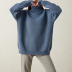 Women's oversized ribbed knit jumper with crew neck