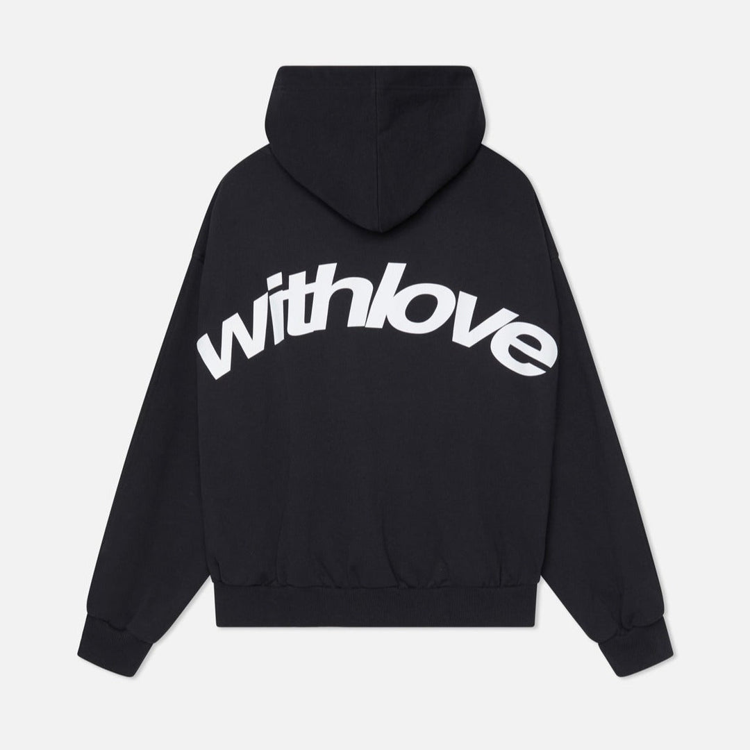 Cropped hooded sweatshirt with large Withlove back lettering
