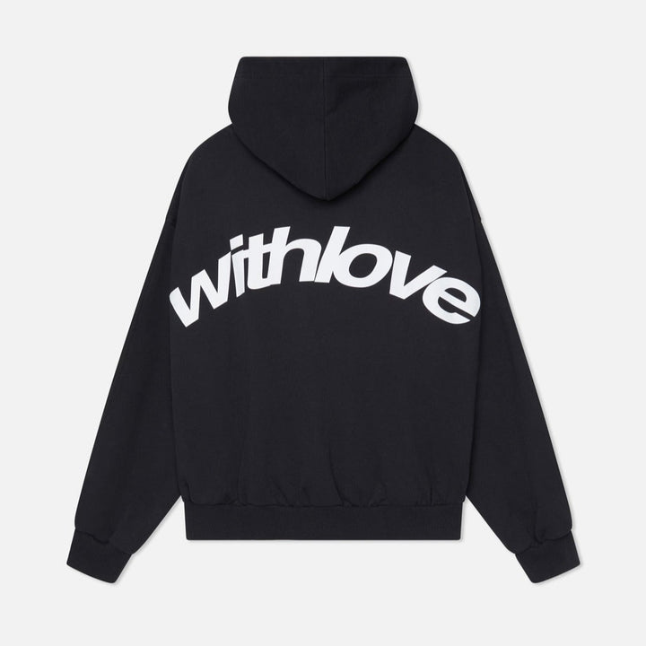 Cropped hooded sweatshirt with large Withlove back lettering