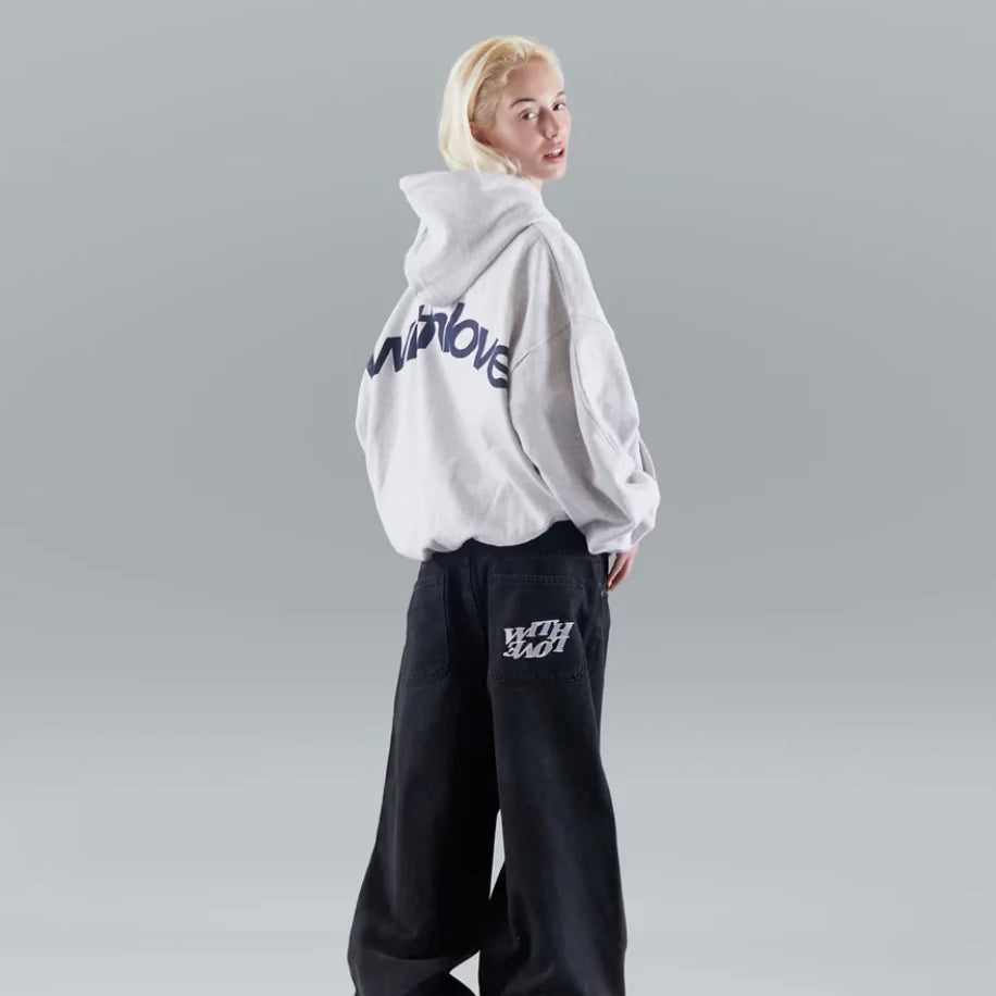 Women's oversized hoodie with hood and Withlove back print