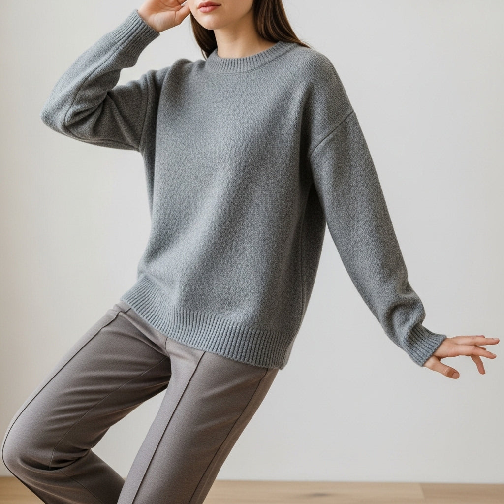 Women's Fair Isle crew neck sweater with long sleeves