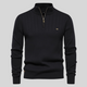 Men's ribbed quarter-zip jumper with high collar