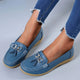 Women's loafers with tassels and metal bit details