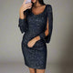 Women's Sequin V-Neck Cocktail Mini Dress