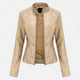 Women's cropped zip-up jacket with stand collar and zipped pockets