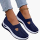 Women's textured knit slip-on sneakers with cut-out detail and white soles