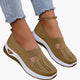 Women's textured knit slip-on sneakers with cut-out detail and white soles